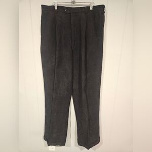 InSerch Pants Men's Size 38 Measure 36x34 Black Faux Suede Pleated Cuffed Hem